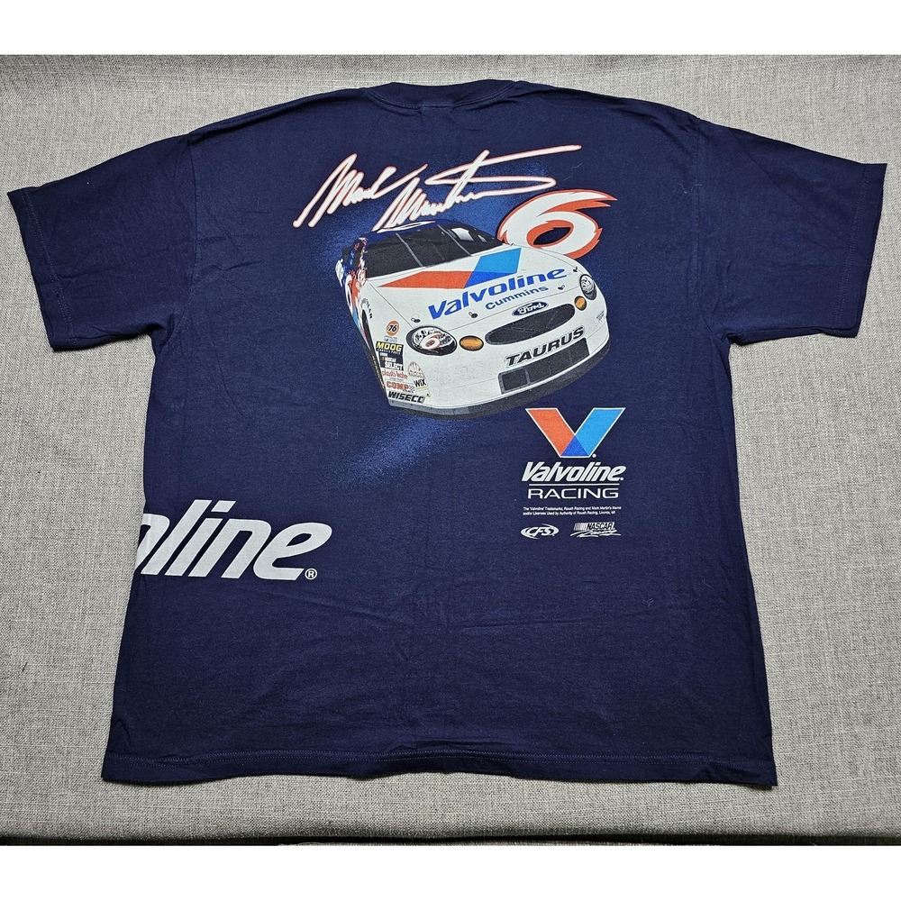 VINTAGE Valvoline Racing Global Sport Shirt Mens 2XL Blue Mark Martin NASCAR